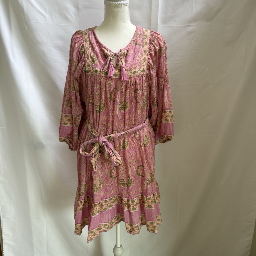 ANTHROPOLOGIE $198 Cleobella Magdalena Wildflower Mini Tunic Dress Size Medium - Picture 3 of 16